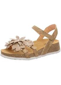 Think! Riemchensandale THINK "Think Sandalen Leder", Damen, Gr. 41, leinen, Leder, Schuhe Riemchensandale