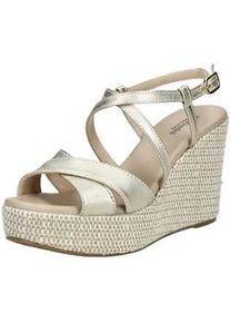 Keilsandalette Nero Giardini "Nero Giardini Sandalen Leder", Damen, Gr. 36, wei&szlig;, Leder, Schuhe