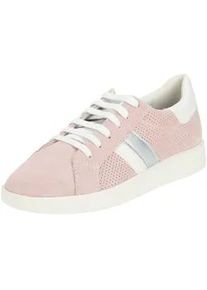 Sneaker Geox "Geox Sneaker Veloursleder/Synthetik", Damen, Gr. 36, wei&szlig; (rosa, wei&szlig;), Synthetik, Veloursleder, Schuhe Sneaker