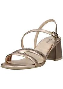 Riemchensandale Nero Giardini "Nero Giardini Sandalen Leder", Damen, Gr. 36, gold, Leder, Schuhe Riemchensandale