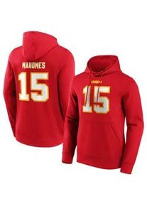 Kapuzenpullover Fanatics "Fanatics Hoodie Kansas City Chiefs Graphic Mahomes 15", Damen, Gr. XL, rot, 80% Baumwolle, 20% Polyester, Pullover Kapuzenpullover