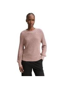 Strickpullover Tom Tailor DENIM, Damen, Gr. S (36), rosa (antique rose melange), Strick, Obermaterial: 50% Baumwolle, 50% Polyacryl, regular fit taillenbedeckt, Rundhals, B&uuml;ndchen, Pullover Strickpullover, mit Strick-Struktur