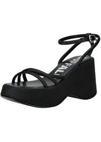 Keilsandalette Buffalo "Buffalo Sandalen Textil", Damen, Gr. 41, schwarz, Textil, Schuhe