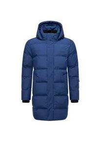 Steppmantel STONE HARBOUR "Thadeek XX", Herren, Gr. M (50), navy, Obermaterial: 100% Polyester; Innenfutter: 100% Polyester; Wattierung: 100% Polyester; &Auml;rmelfutter: 100% Polyester, Basic, gerade knieumspielend, hoch geschlossener Ausschnitt, &Auml;rmel ohne &Auml;rmelschlitz elastischer Bund, M&auml;ntel Steppmantel, Warmer Mantel mit abnehmbarer und verstellbarer Kapuze