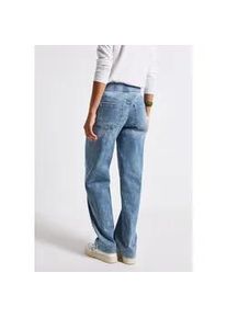 Comfort-fit-Jeans Street One, Damen, Gr. 32, L&auml;nge 28, blau (light blau washed), Jeans, 63% Baumwolle, 25% Polyester, 10% Viskose, 2% Elasthan, unifarben, lang, Jeans, Middle Waist