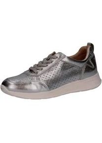 Sneaker Caprice "Caprice Sneaker Leder", Damen, Gr. 39, silber, Leder, Schuhe Sneaker