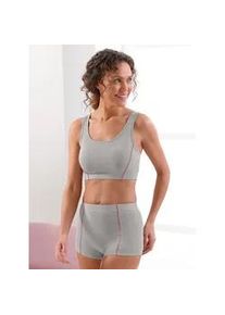 w&auml;schepur Bustier W&Auml;SCHEPUR, Damen, Gr. 48/50, grau (steingrau, magenta), 95% Baumwolle, 5% Elasthan, BHs Bustier