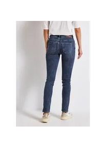 Slim-fit-Jeans Street One, Damen, Gr. 34, L&auml;nge 30, blau (mid blau random washed), Jeans, 79% Baumwolle, 15% Polyester, 4% Elastomultiester, 2% Elasthan, unifarben, lang, Jeans Slim-fit-Jeans, Middle Waist
