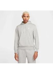 Kapuzensweatshirt Nike SPORTSWEAR "Nike Club Men's French Terry Pullover Hoodie", Herren, Gr. XXL, dk grau heather, lt smoke grau, wei&szlig;, Obermaterial: 80% Baumwolle, 20% Polyester, normal, Rundhals, Sweatshirts, sportlicher Stil, Rundhalsausschnitt, aus Baumwolle und Polyester