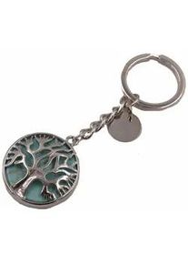 Schl&uuml;sselanh&auml;nger Firetti "Schmuck Geschenk Lebensbaum", Damen, blau (edelstahlfarben, t&uuml;rkis), Edelstahl, Basic, Schl&uuml;sselanh&auml;nger Schl&uuml;sselanh&auml;nger, mit Rosenquarz, T&uuml;rkis, Aventurin, Howlith oder Onyx