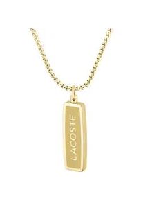 Kette mit Anh&auml;nger Lacoste "DISTRICT", gelbgoldfarben, Halsketten, Damen, Edelstahl, L: 56 B: 2mm, B:2mm