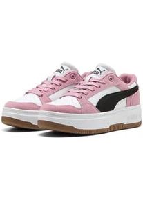 Sneaker Puma "REBOUND FEMME LOW SD", Damen, Gr. 42, wei&szlig; (Puma wei&szlig;, Puma schwarz, poised pink), Leder, mehrfarbig, Schuhe Sneaker