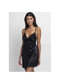 Neglig&eacute; Dorina "Origins", Damen, Gr. XL, N-Gr, schwarz, Spitze, Obermaterial: 86% Polyester, 9% Elasthan, 5% sonstige Fasern, unifarben, kniefrei, tiefer V-Ausschnitt, Kleider Neglig&eacute;, mit Spitze, schmale Tr&auml;ger, tiefer V-Ausschnitt