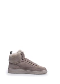 Candice Cooper Low-Top Sneaker - Lace-Up Flat Shoes With Plush Fur Collar - Gr. 39 (EU) - in Rosa - f&uuml;r Damen