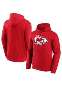 Kapuzenpullover Fanatics "Fanatics Hoodie Kansas City Chiefs Splatter Crest Graphic", Damen, Gr. XL, rot, 80% Baumwolle, 20% Polyester, Pullover Kapuzenpullover