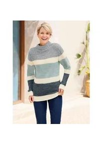 Strickpullover Classic Basics "Pullover", Damen, Gr. 50, gr&uuml;n (jade, champagner, gemustert), 100% Polyacryl, gemustert, gestreift, mehrfarbig, meliert, Pullover Strickpullover