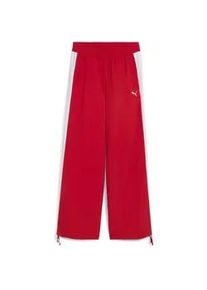 Sporthose Puma "T7 Relaxed Gewebte Trainingshose Damen", Damen, Gr. XL, Normalgr&ouml;&szlig;en, rot (for all time rot), Obermaterial: 100% Nylon; Seitenpartie: 100% Polyester; Seitentasche &ndash; Oben: 100% Polyester, unifarben, relaxed fit, Hosen Sporthose