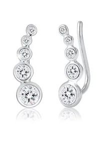 Paar Ohrstecker Elli "Ohrklemme Earclimber, mit Kristallen von Swarovski", silber, Ohrringe, Damen, onesize,mit Steinen, Silber 925 (Sterlingsilber)