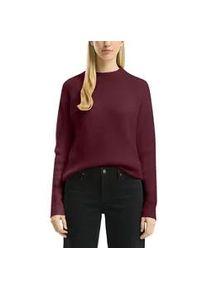 Strickpullover QS, Damen, Gr. M, dunkelrot, Strick, Obermaterial: 85% Polyester, 13% Polyacryl, 2% Elasthan, unifarben, l&auml;ssig geschnitten h&uuml;ftbedeckend, Rundhals, Pullover Strickpullover, mit Stehkragen