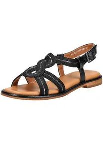 Riemchensandale REGARDE LE CIEL "Regarde Le Ciel Sandalen Leder/Textil", Damen, Gr. 40, schwarz, Leder, Textil, Schuhe Riemchensandale