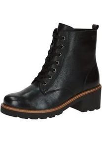 Schn&uuml;rstiefelette Caprice "Caprice Stiefelette Leder", Damen, Gr. 38, schwarz, Leder, Schuhe Schn&uuml;rstiefelette