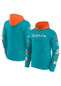 Kapuzenpullover Fanatics "Fanatics Hoodie Miami Dolphins Patched Out Fleece", Damen, Gr. XXL, blau, 60% Baumwolle, 40% Polyester, Pullover Kapuzenpullover