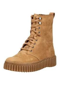 Schn&uuml;rstiefelette Clarks "Clarks Stiefelette Leder", Damen, Gr. 39,5, tan, Leder, Schuhe Schn&uuml;rstiefelette