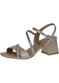 High-Heel-Sandalette Caprice "Caprice Sandalen Leder/Fell", Damen, Gr. 38, beige (taupe), Leder, Schuhe