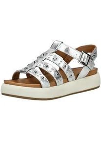 Riemchensandale Inuovo "Inuovo Sandalen Leder", Damen, Gr. 40, silber, Leder, Schuhe Riemchensandale