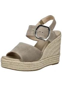 Keilsandalette Nero Giardini "Nero Giardini Sandalen Veloursleder", Damen, Gr. 40, grau, Veloursleder, Schuhe