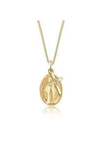 Kette mit Anh&auml;nger Elli "Kreuz Marienbild Glaube Religion 925 Silber" Gr. 55, gold, Halsketten, Damen, 55, ohne Stein, Silber 925 (Sterlingsilber), L: 45