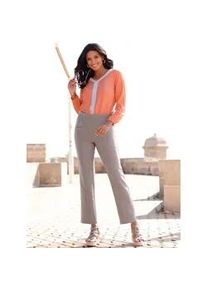 Longbluse Classic Basics, Damen, Gr. 54, orange (papaya, ecru), 98% Polyester, 2% Elasthan, ethno, gemustert, mehrfarbig, unifarben, V-Ausschnitt, Blusen Longbluse