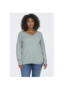 V-Ausschnitt-Pullover Only CARMAKOMA "CARMARGARETA LS PULLOVER KNT NOOS", Damen, Gr. XL, arona detail:melange, Strick, Obermaterial: 50% Viskose, 27% Nylon, 23% Polyester, meliert, normal normal, V-Ausschnitt, Rippstrickb&uuml;ndchen, Pullover, Viskosemischung, regular fit