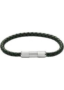 Armband Fossil "Schmuck Geschenk Edelstahl Leder KNOX", schwarz (edelstahlfarben, schwarz, gr&uuml;n), Armb&auml;nder, Damen, 21,5cm, Edelstahl Leder, Edelstahl, Leder, Armband
