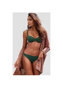 B&uuml;gel-Bikini-Top Copenhagen Studios "Nela", Damen, Gr. 40, Cup D, gr&uuml;n (dunkelgr&uuml;n), Rippware, Recycling-Polyamid, strukturiert, unifarben, Bikini-Oberteile, mit Doppeltr&auml;gern