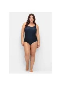 Badeanzug sheego, Damen, Gr. 46, Cup B, blau (tiefblau), Polyamid, Badeanz&uuml;ge Badeanzug