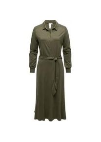 Blusenkleid Ragwear "Plantee", Damen, Gr. S (36), Normalgr&ouml;&szlig;en, olivgr&uuml;n, Material: 95% Viskose, 5% Elasthan, figurumspielend kniebedeckend, Rundhals, &Auml;rmel ohne &Auml;rmelschlitz, Kleider Blusenkleid, Modisches Damenkleid mit Tailleng&uuml;rtel