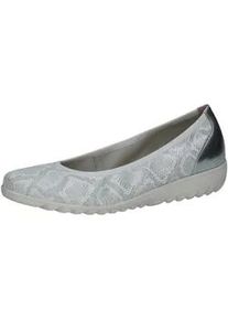 Ballerina Caprice "Caprice Ballerinas Leder", Damen, Gr. 37, silber, Leder, Schuhe Ballerina