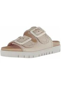 Pantolette Gabor "Gabor Pantoletten Leder", Damen, Gr. 42, beige (creme), Leder, Schuhe Pantolette