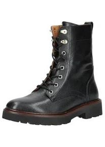 Schn&uuml;rstiefelette Geox "Geox Stiefelette Leder", Damen, Gr. 37, schwarz, Leder, Schuhe Schn&uuml;rstiefelette