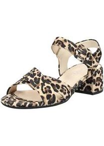 Riemchensandale Gabor COMFORT "Gabor Comfort Sandalen Veloursleder", Damen, Gr. 40,5, braun (leopard), Veloursleder, Schuhe Riemchensandale