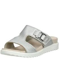 Pantolette Legero "Legero Sandalen Leder", Damen, Gr. 39, silber, Leder, Schuhe Pantolette