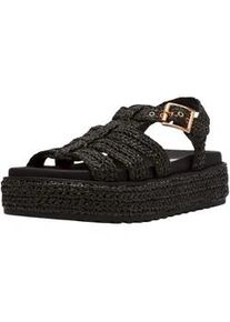 Riemchensandale Steve Madden "Steve Madden Sandalen Textil", Damen, Gr. 39, schwarz, Textil, Schuhe Riemchensandale