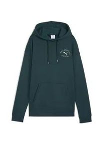 Kapuzensweatshirt Puma "CLASS RELAXED HOODIE FL", Damen, Gr. XL, gr&uuml;n terrain, Fleece, Obermaterial: 66% Baumwolle, 34% Polyester, unifarben, relaxed fit normal, Rundhals, Sweatshirts, mit Kapuze, mit K&auml;ngurutasche, Rundhalsausschnitt
