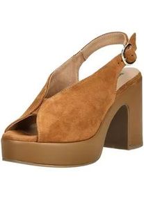 Peeptoepumps Nero Giardini "Nero Giardini Pumps Veloursleder", Damen, Gr. 37, tabacco, Veloursleder, Schuhe