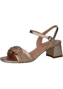 Riemchensandale Peter Kaiser "Peter Kaiser Sandalen Leder", Damen, Gr. 38,5, gold, Leder, Schuhe Riemchensandale