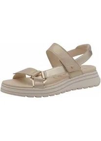 Riemchensandale Tamaris "Tamaris Sandalen Leder", Damen, Gr. 38, champagne, Leder, Schuhe Riemchensandale