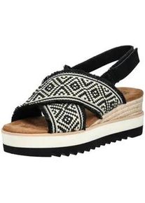 Toms Shoes Keilsandalette TOMS "TOMS Sandalen Textil", Damen, Gr. 39, schwarz, Textil, Schuhe