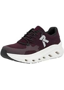 Plateausneaker Rieker SPORT, Damen, Gr. 37, brombeere, Nubuklederimitat, Textil, kontrastfarbene Details, Schuhe Plateausneaker, Slip-on Sneaker, Halbschuh, Freizeitsneaker mit MemoSoft-Innensohle