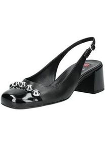 H&ouml;gl Slingpumps H&Ouml;GL "H&ouml;gl Pumps Leder", Damen, Gr. 38,5, schwarz, Leder, Schuhe Slingpumps